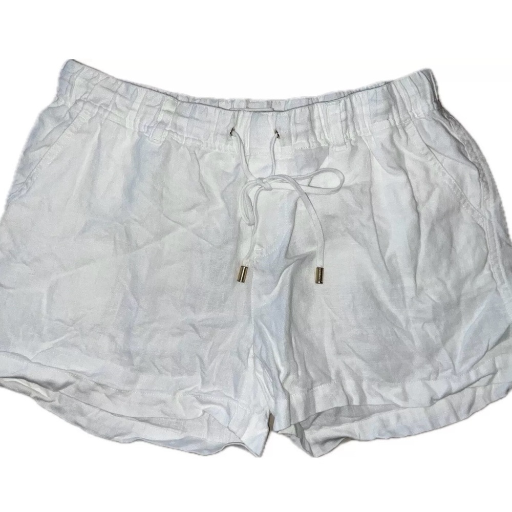Michael Kors Woman Shorts Size 6 White 100% Linen